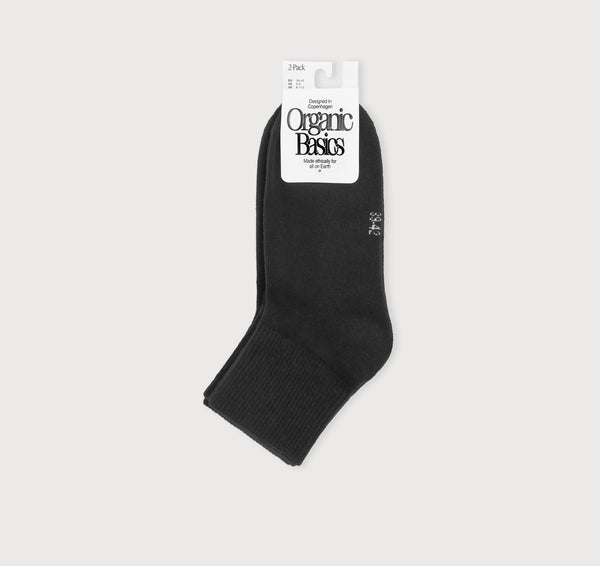 organic basics Core Ankle Socks 2-pack Black