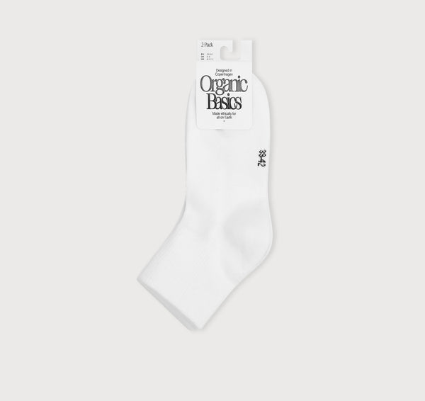 organic basics Core Ankle Socks 2-pack White