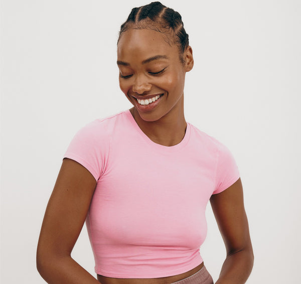 organic basics Core Baby Tee Muted Petal Pink