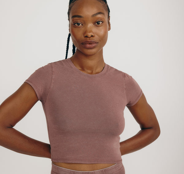 organic basics Core Baby Tee Muted Rose Wood