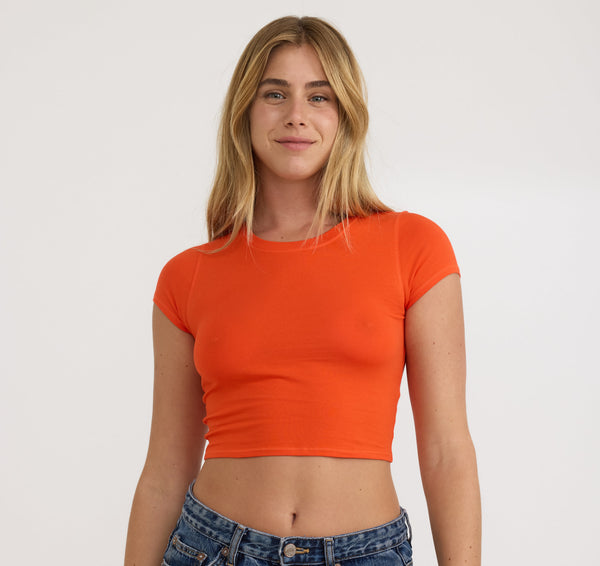 organic basics Core Baby Tee Vibrant Red
