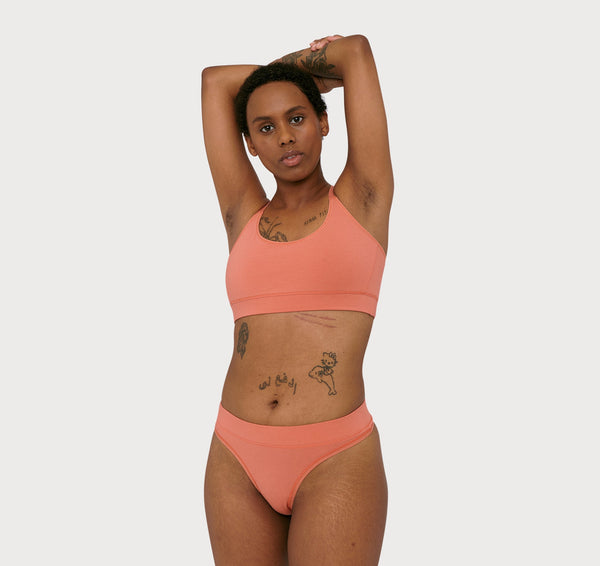 organic basics Core Basic Bra Dusty Red