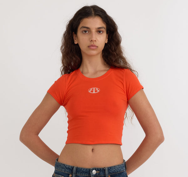 Organic Basics Core Butterfly Baby Tee Vibrant Red