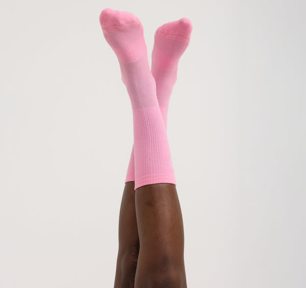 Organic Basics Core Butterfly Crew Rib Socks Pink