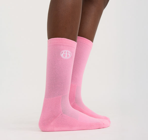 Organic Basics Core Butterfly Crew Rib Socks Pink