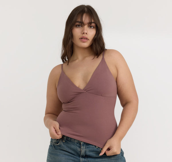 organic basics Core Cami Rose Wood