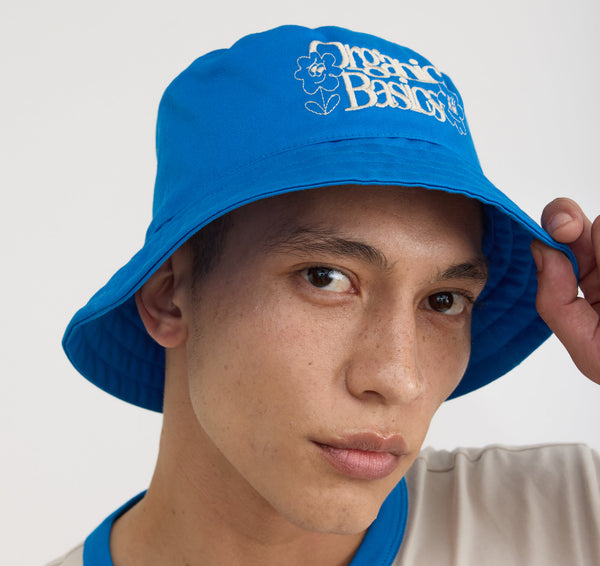 Organic Basics Core Casual Bucket Hat Azure Blue