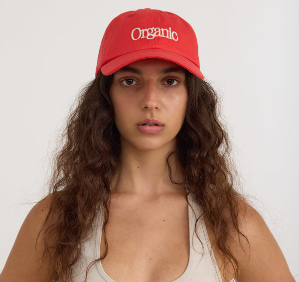 Organic Basics Core Casual Cap Vibrant Red