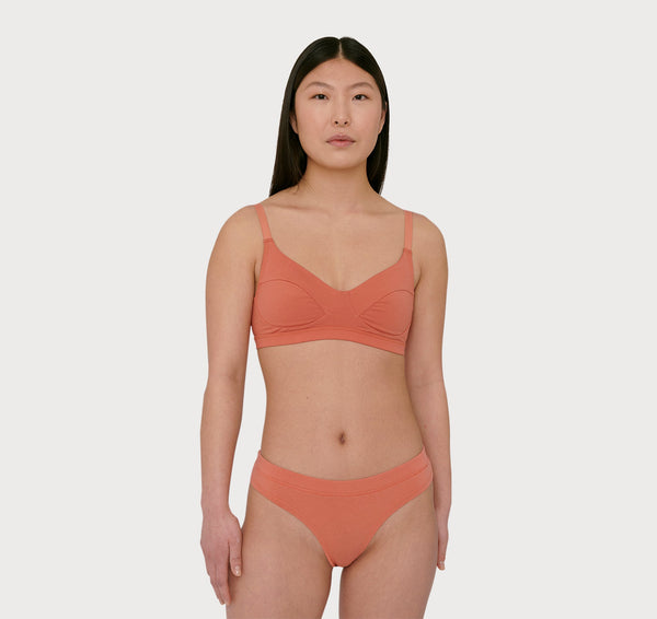 organic basics Core Classic Bra Dusty Red