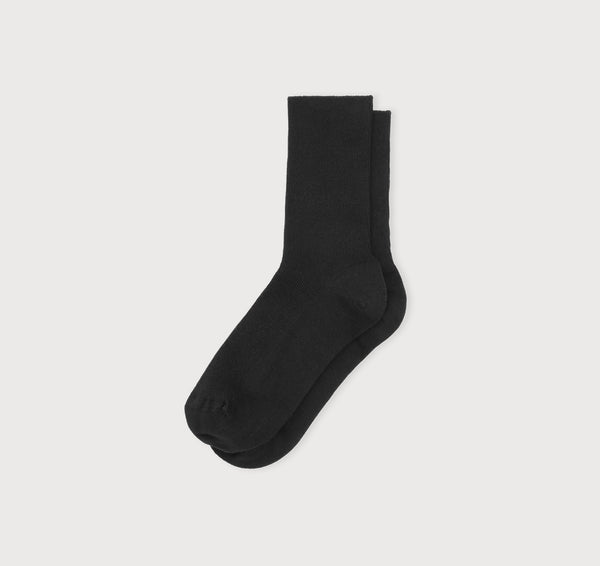 organic basics Core Crew Rib Socks 3-Pack Black