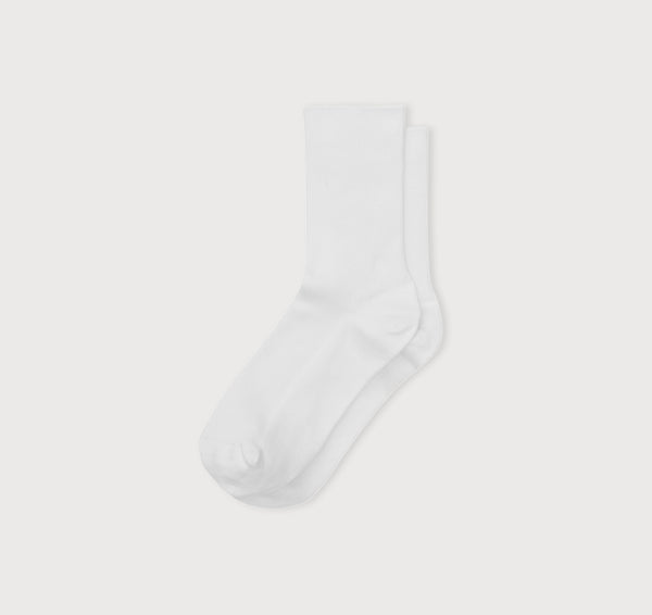Organic Basics Core Crew Rib Socks 3-Pack White