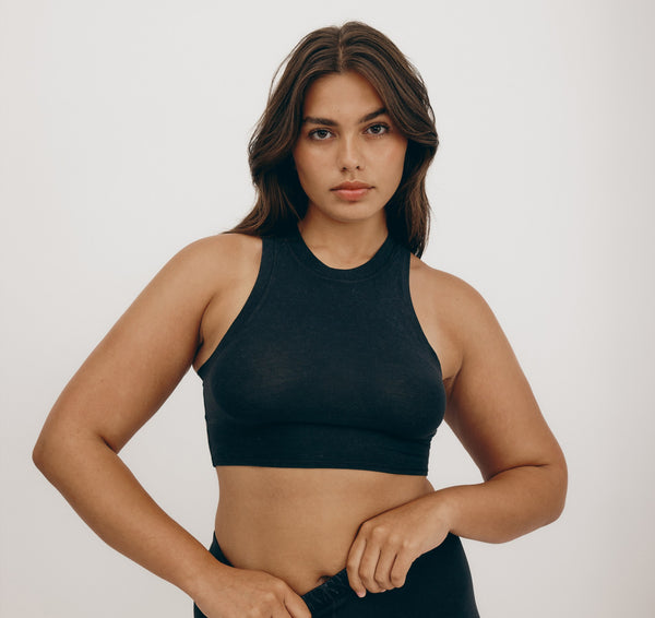 organic basics Core Crop Tank Top Black