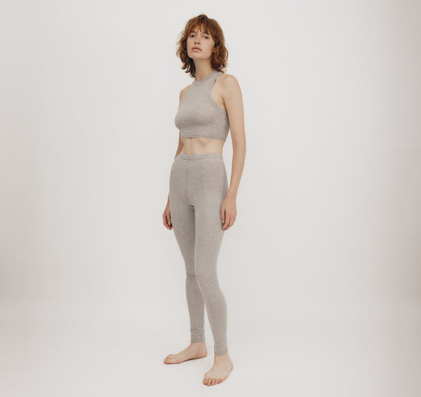 Organic Basics Core Crop Tank Top Grey Melange