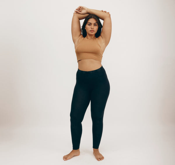 Organic Basics Core Crop Tank Top Muted Ocher