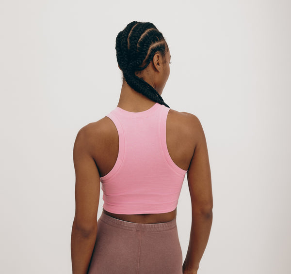 Organic Basics Core Crop Tank Top Muted Petal Pink