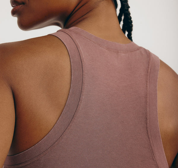 Organic Basics Core Crop Tank Top Muted Rose Wood