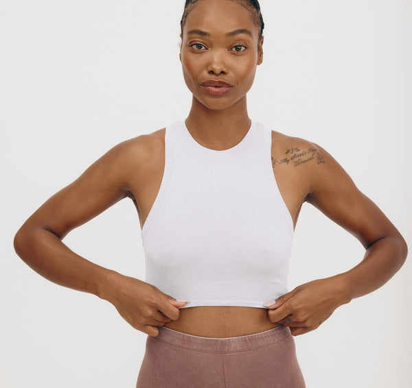 Organic Basics Core Crop Tank Top Soft Lilac
