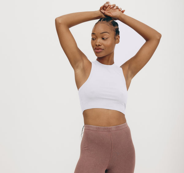 organic basics Core Crop Tank Top Soft Lilac