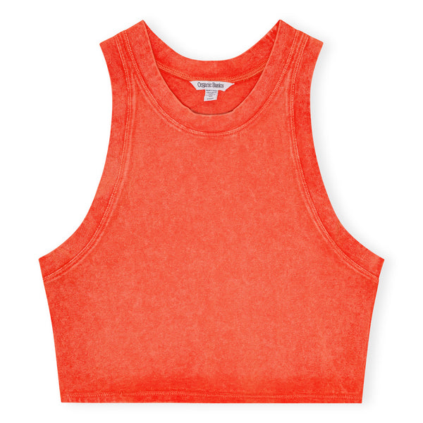 Organic Basics Core Crop Tank Top Vibrant Red