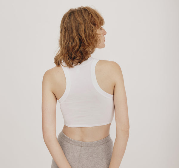 Organic Basics Core Crop Tank Top White