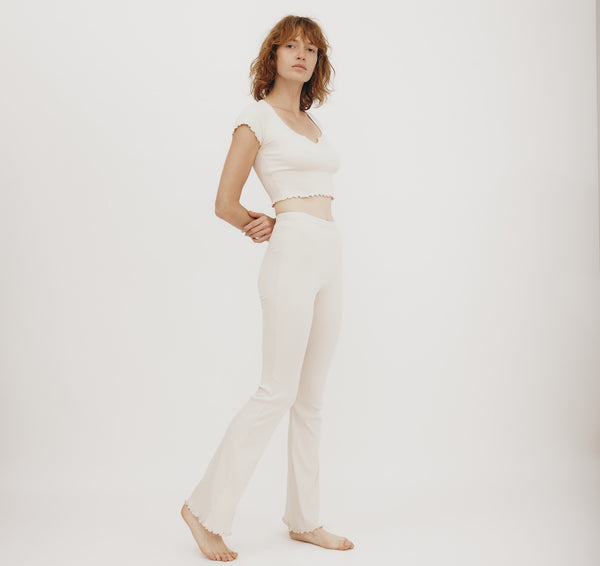 organic basics Core Extend Rib Dip Baby Tee Oat