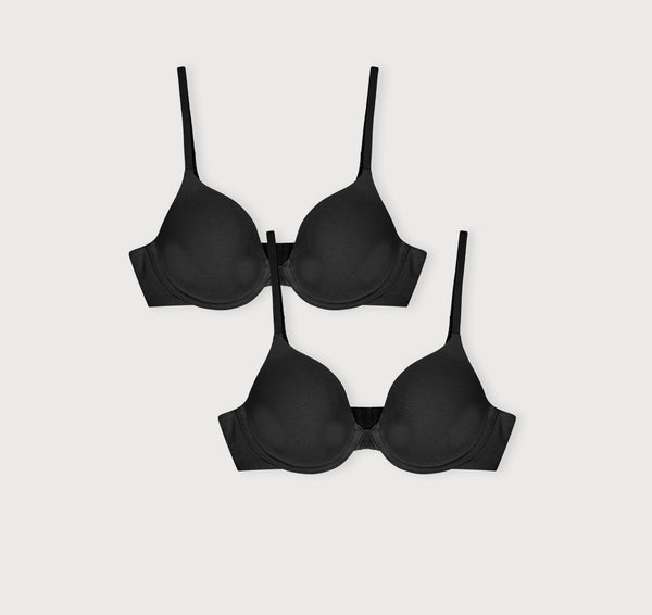 organic basics Core Full Coverage Bra 2-Pack Black