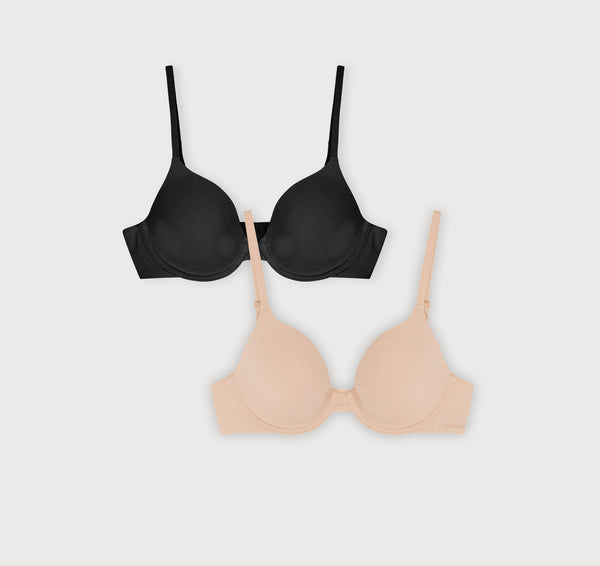 organic basics Core Full Coverage Bra 2-Pack Black