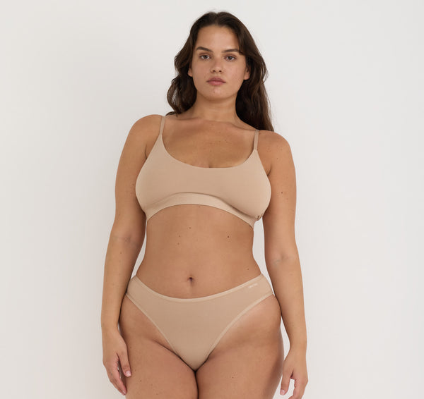 Organic Basics Core High-Leg Briefs Hazelnut