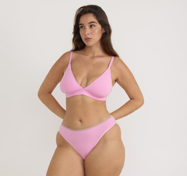 organic basics Core High-Leg Briefs Petal Pink