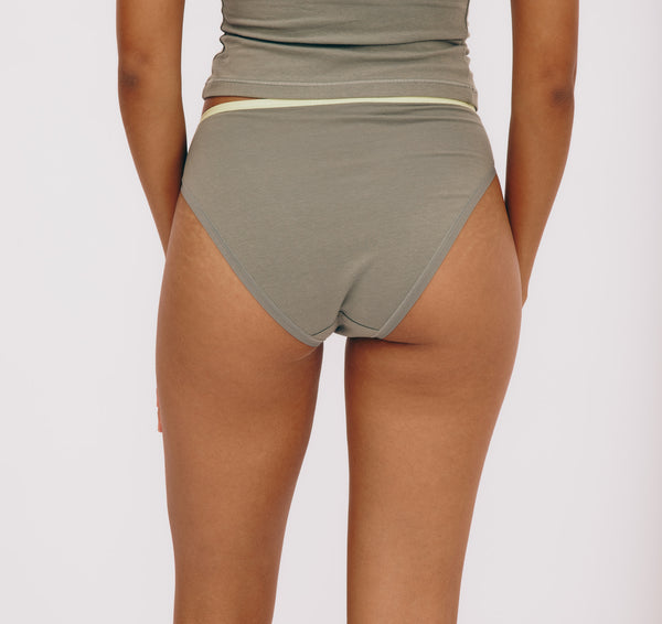 Organic Basics Core High-Leg Briefs Seaweed