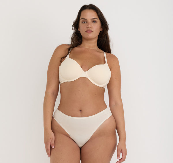 organic basics Core High-Leg Briefs Soft Vanilla