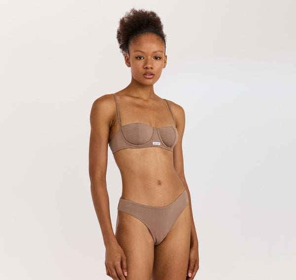 organic basics Core Icon Balconette Bra Clay