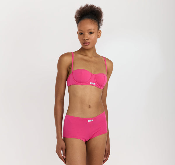 organic basics Core Icon Balconette Bra Raspberry