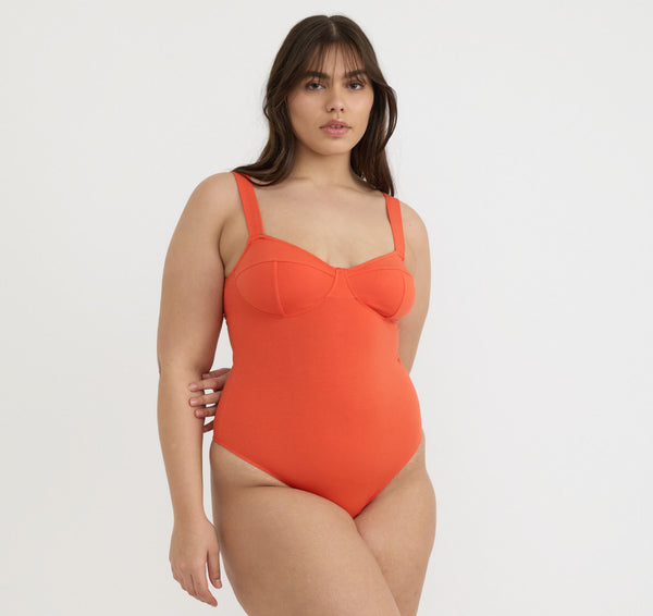 Organic Basics Core Icon Bodysuit Vibrant Red