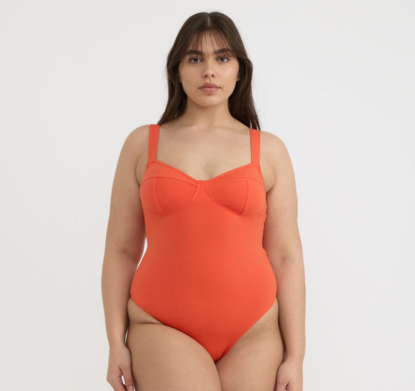 organic basics Core Icon Bodysuit Vibrant Red