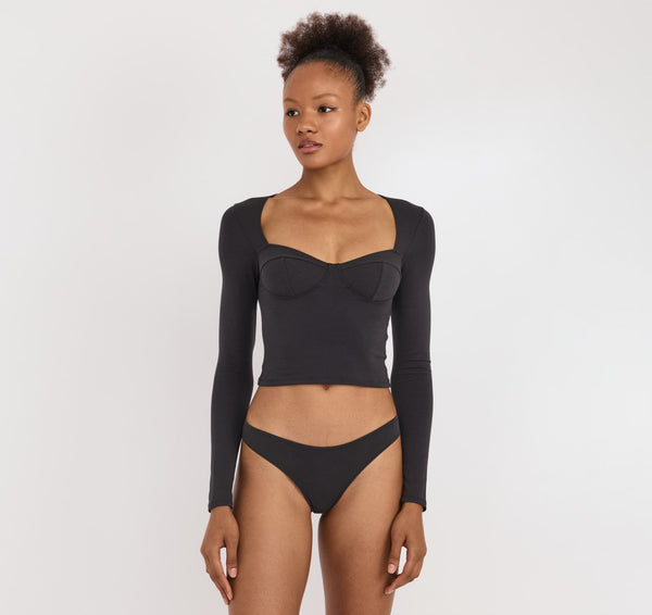 organic basics Core Icon Bustier Top Black