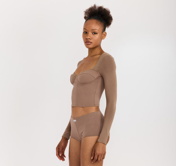 Organic Basics Core Icon Bustier Top Clay