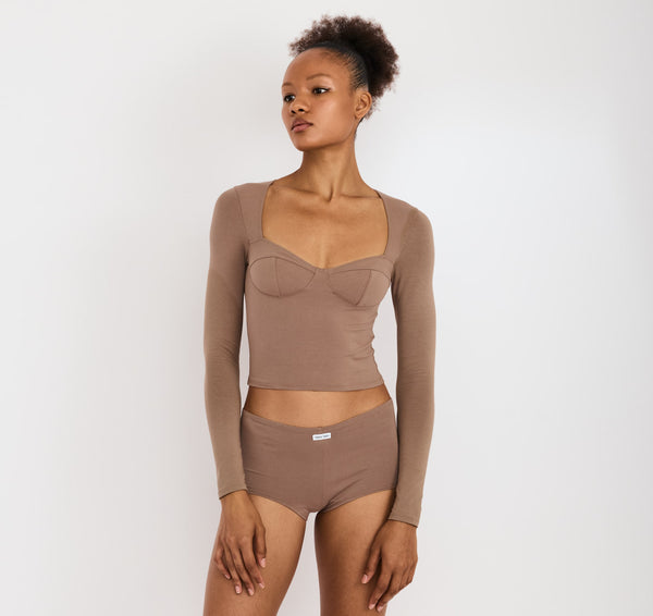 organic basics Core Icon Bustier Top Clay