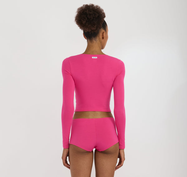 Organic Basics Core Icon Bustier Top Raspberry