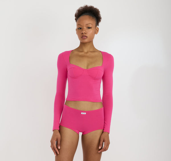 organic basics Core Icon Bustier Top Raspberry