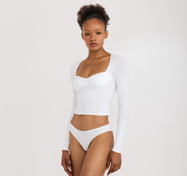 organic basics Core Icon Bustier Top White