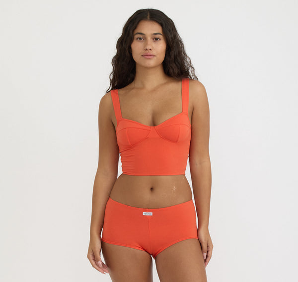 Organic Basics Core Icon Corset Top Vibrant Red