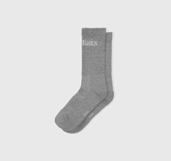 organic basics Core Logo Crew Socks 3-Pack Grey