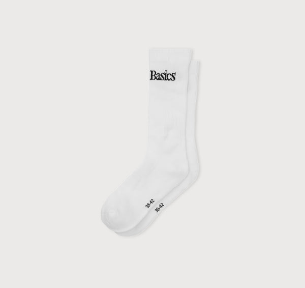 Organic Basics Core Logo Crew Socks 3-Pack White