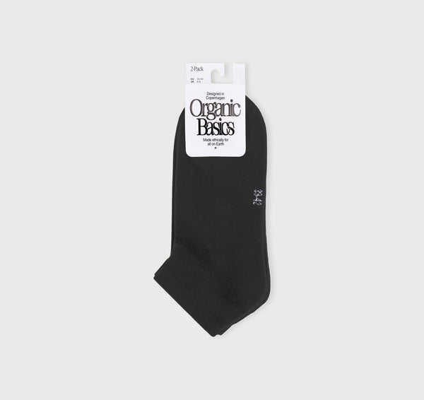 Organic Basics Core No Show Socks 2-pack Black