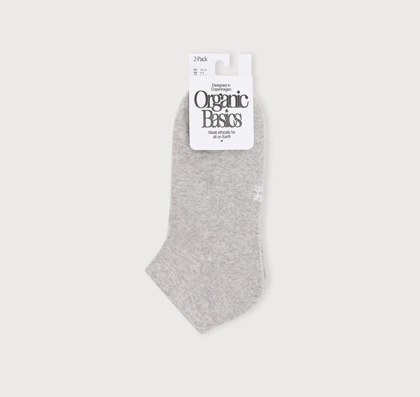 organic basics Core No Show Socks 2-pack Grey