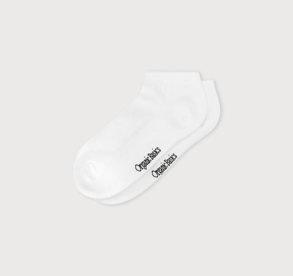Organic Basics Core No Show Socks 2-pack White
