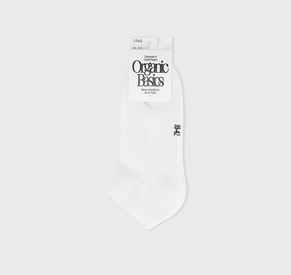 organic basics Core No Show Socks 2-pack White
