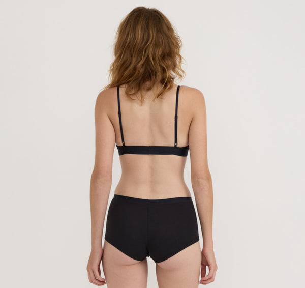 Organic Basics Core Open Back Scoop Bralette Black