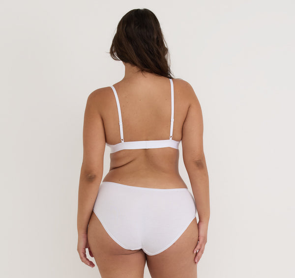 Organic Basics Core Open Back Scoop Bralette White